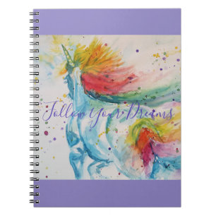 Einhorn-Aquarell-Malerei-Träume-Notizbuch Notizblock