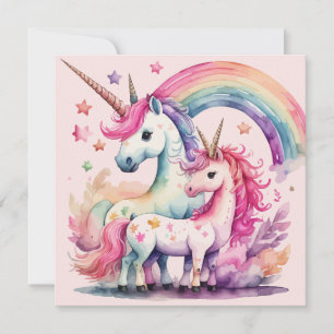 Einhorn-Aquarellkarte