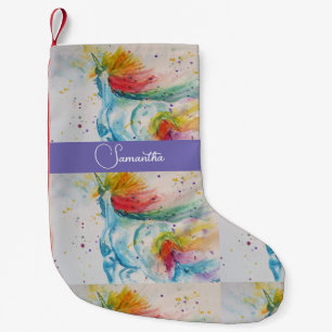 Einhorn Aquarellmalerei Träume Weihnachten Kleiner Weihnachtsstrumpf