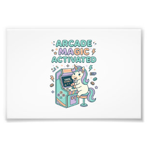 Einhorn-Arcade-Magie-aktiviertes-trendiges-Produkt Fotodruck
