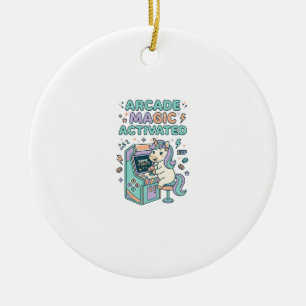 Einhorn-Arcade-Magie Aktiviertes Trendprodukt Graf Keramik Ornament