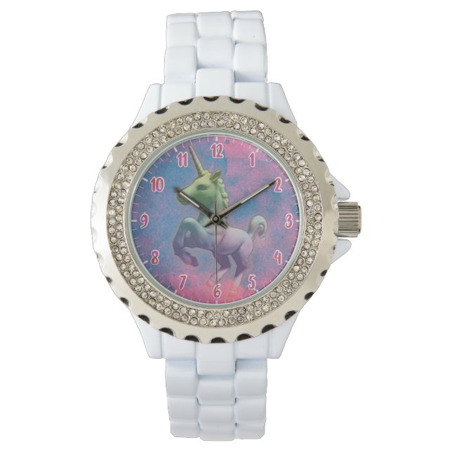 Einhorn-Armbanduhr (Rosa) Armbanduhr (Vorderseite)