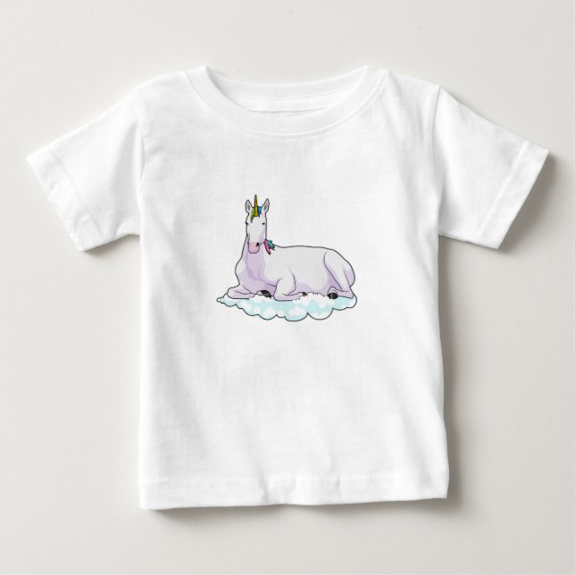 Einhorn auf der Cloud Baby T-shirt (Vorderseite)