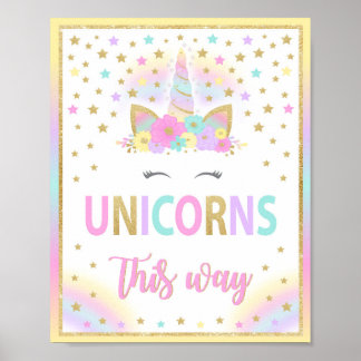 Einhorn auf diese Weise Signieren, Einhorn-Zeichen Poster