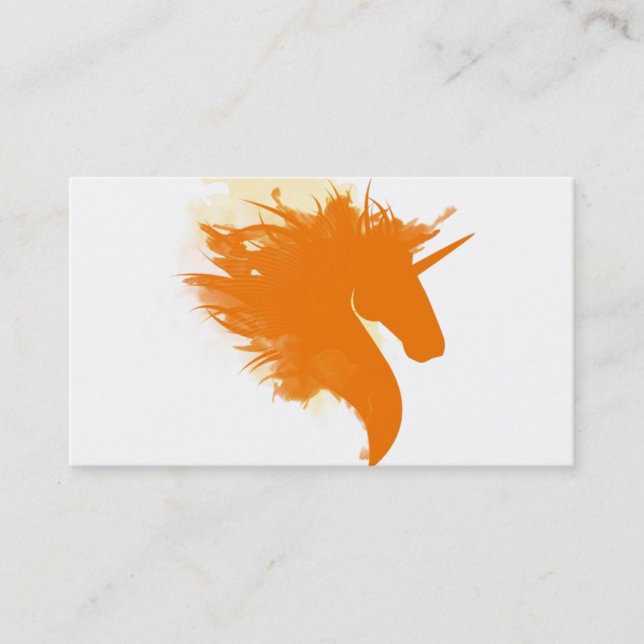Einhorn auf Feuer Visitenkarte (Vorderseite)