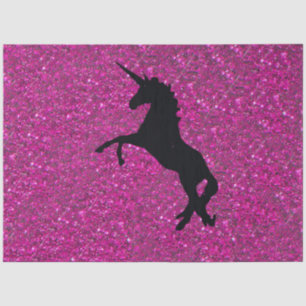 Einhorn auf rosa Glitzer Seidenpapier