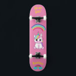 Einhorn auf Skateboard mit personalisierten Bildun<br><div class="desc">Unicorn auf Skateboard mit personalisierten Bildunterschriften Unicorn Personalisiert Skateboard KLICKEN Sie auf PERSONALISIEREN TEMPLATE OPTION UND geben Sie den Namen. Cooles Skateboard in lebhaften Farben und für den Hintergrund und ein funky Einhorn auf einem Skateboard. Dieses Skateboard ist eine tolle Geschenkidee für einen Einhornliebhaber.</div>