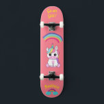 Einhorn auf Skateboard mit personalisierten Bildun<br><div class="desc">Unicorn auf Skateboard mit personalisierten Bildunterschriften Unicorn Personalisiert Skateboard KLICKEN Sie auf PERSONALISIEREN TEMPLATE OPTION UND geben Sie den Namen. Cooles Skateboard in lebhaften Farben und für den Hintergrund und ein funky Einhorn auf einem Skateboard. Dieses Skateboard ist eine tolle Geschenkidee für einen Einhornliebhaber.</div>