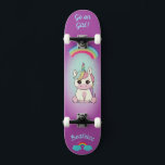 Einhorn auf Skateboard mit personalisierten Bildun<br><div class="desc">Unicorn auf Skateboard mit personalisierten Bildunterschriften Unicorn Personalisiert Skateboard KLICKEN Sie auf PERSONALISIEREN TEMPLATE OPTION UND geben Sie den Namen. Cooles Skateboard in lebhaften Farben und für den Hintergrund und ein funky Einhorn auf einem Skateboard. Dieses Skateboard ist eine tolle Geschenkidee für einen Einhornliebhaber.</div>