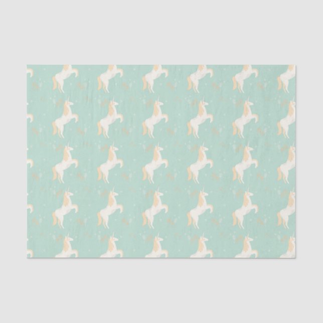 Einhorn auf tadellosem Hintergrund mit Seidenpapier (Vorderseite)
