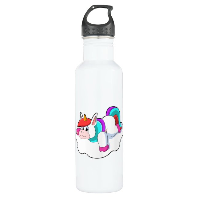 Einhorn auf Wolken Edelstahlflasche (Vorderseite)