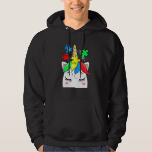 Einhorn-Autismus-Bewusstsein-Puzzleteile Mädchen K Hoodie