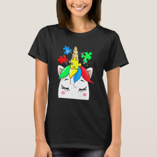 Einhorn-Autismus-Bewusstsein-Puzzleteile Mädchen K T-Shirt