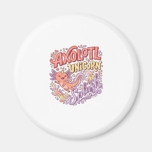 Einhorn Axolotl Einhorn Splash Whimsical Weiß Bac Magnet