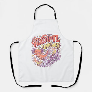 Einhorn Axolotl Einhorn Splash Whimsical Weiß Bad Schürze