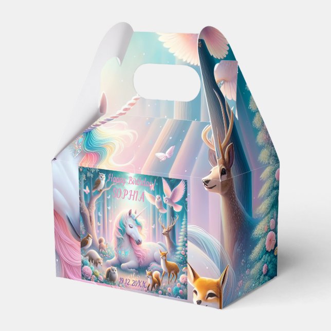 Einhorn, Baby/Kind, Individuelle Name/Geburtsdatum Geschenkschachtel (Vorderseite)