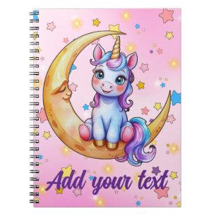 Einhorn-Baby-Mond-Notizbuch Notizblock