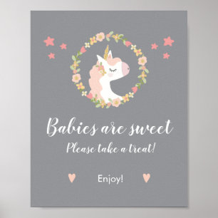 Einhorn-Baby-Party - Bitte Nimm Ein Geschenk Schil Poster