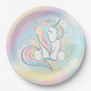 Einhorn-Baby-Shower-Papierplatten Pappteller