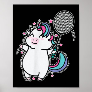 Einhorn Badminton Poster
