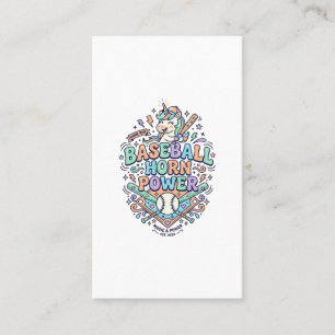Einhorn Baseball Horn Power Kawaii Vektor Design_1 Visitenkarte