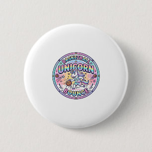 Einhorn Basketball Einhorn Bounce Lustiges Shirt G Button