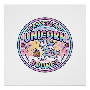 Einhorn Basketball Einhorn Bounce Lustiges Shirt G Poster