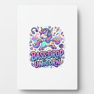 Einhorn Bass Drop Einhorn Geschenk Idee Typografie Fotoplatte