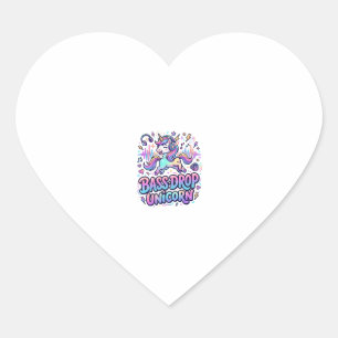 Einhorn Bass Drop Einhorn Geschenk Idee Typografie Herz-Aufkleber