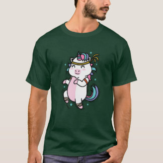 Einhorn beim Ausdauersport Fitness-Training frei T-Shirt
