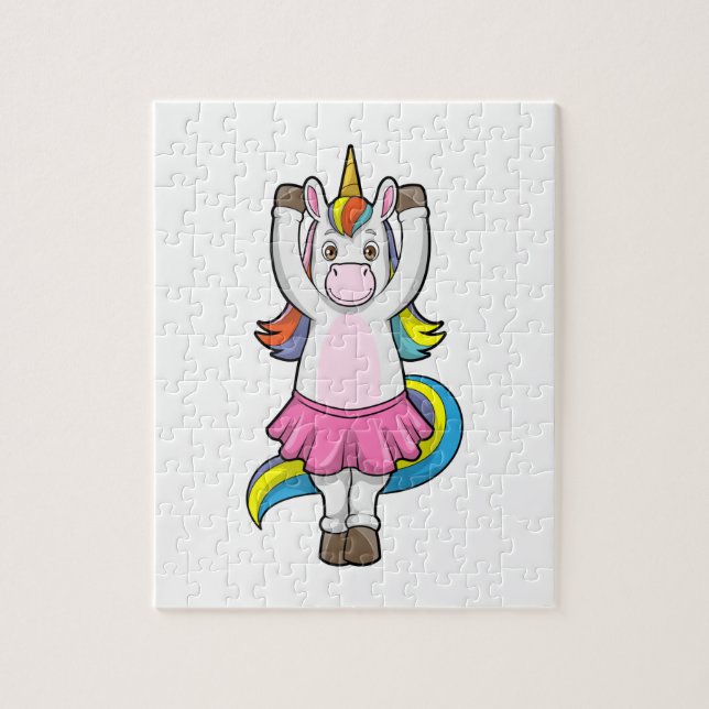 Einhorn beim Ballett-Tanz mit dem Rock (Vertikal)