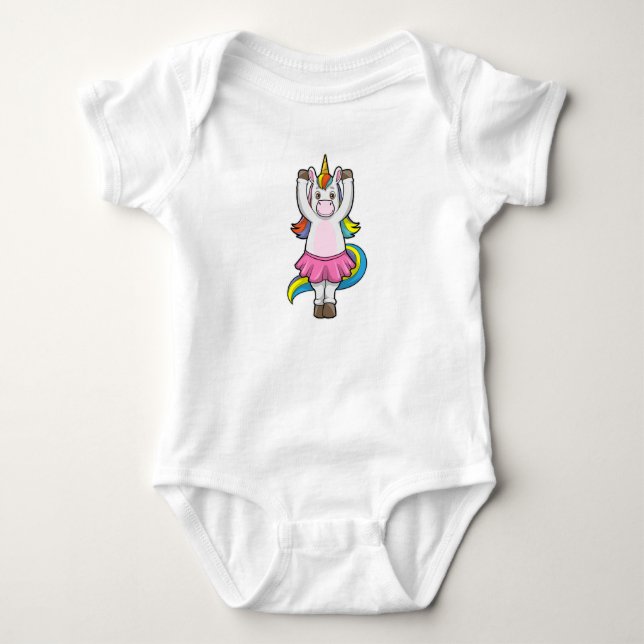 Einhorn beim Ballett-Tanz mit dem Rock Baby Strampler (Vorderseite)