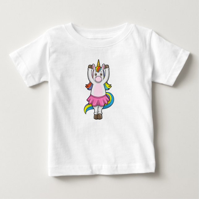 Einhorn beim Ballett-Tanz mit dem Rock Baby T-shirt (Vorderseite)