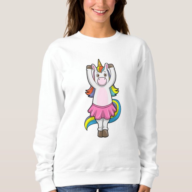Einhorn beim Ballett-Tanz mit dem Rock Sweatshirt (Vorderseite)