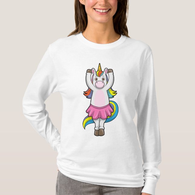 Einhorn beim Ballett-Tanz mit dem Rock T-Shirt (Vorderseite)