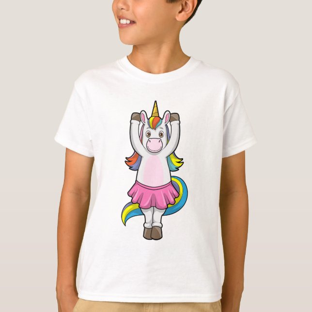 Einhorn beim Ballett-Tanz mit dem Rock T-Shirt (Vorderseite)