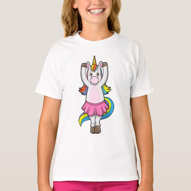 Einhorn beim Ballett-Tanz mit dem Rock T-Shirt (Vorderseite)