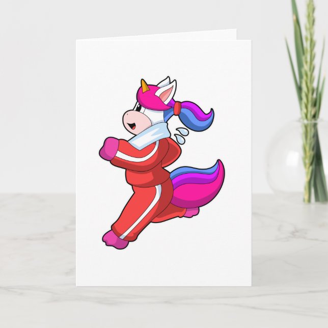 Einhorn beim Laufen Karte (Vorderseite)