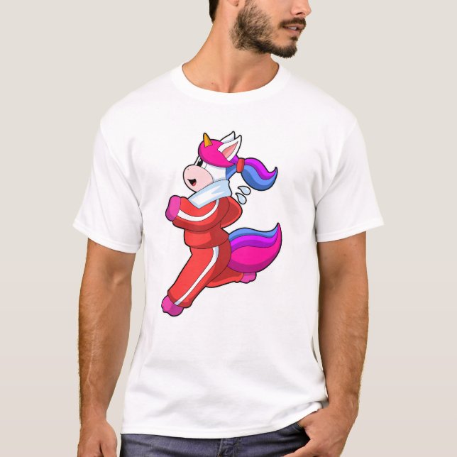 Einhorn beim Laufen T-Shirt (Vorderseite)
