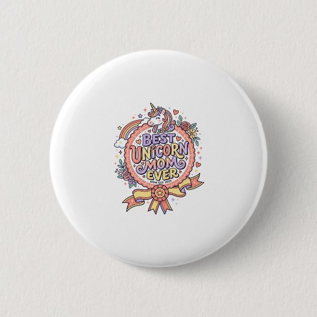 Einhorn Beste Einhorn-Mutter überhaupt Whimsical Z Button (Vorderseite)