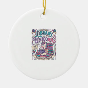 Einhorn Bibliothek Einhorn Farbige POD Kunstwerk_1 Keramik Ornament