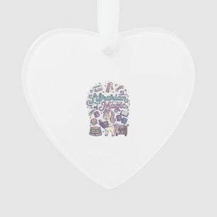 Einhorn-Bibliothekar von Magie-Druckfertige Beklei Ornament