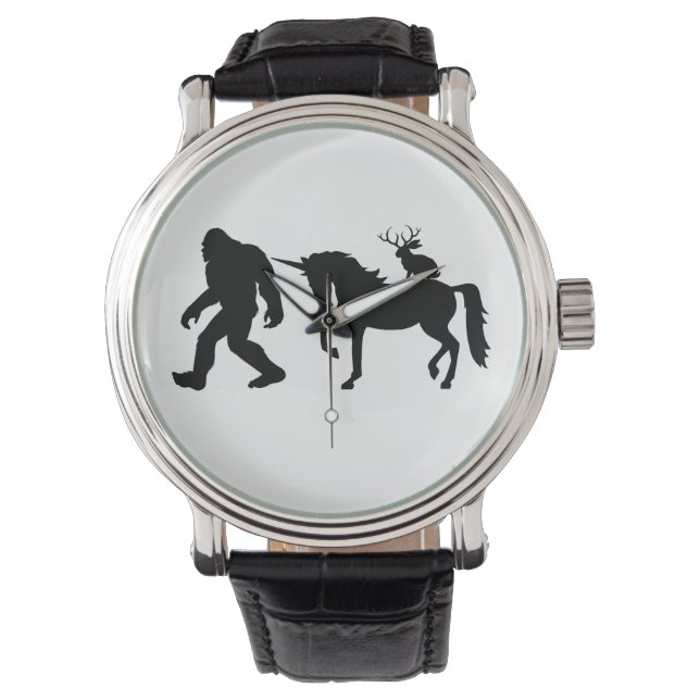 Einhorn, Bigfoot, Jackalope Armbanduhr (Vorderseite)