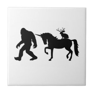 Einhorn, Bigfoot, Jackalope Fliese
