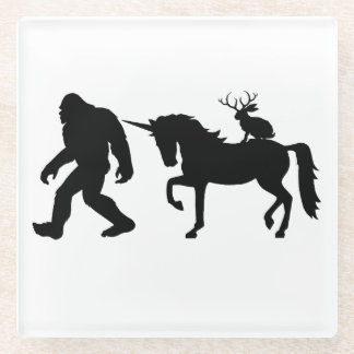 Einhorn, Bigfoot, Jackalope Glasuntersetzer