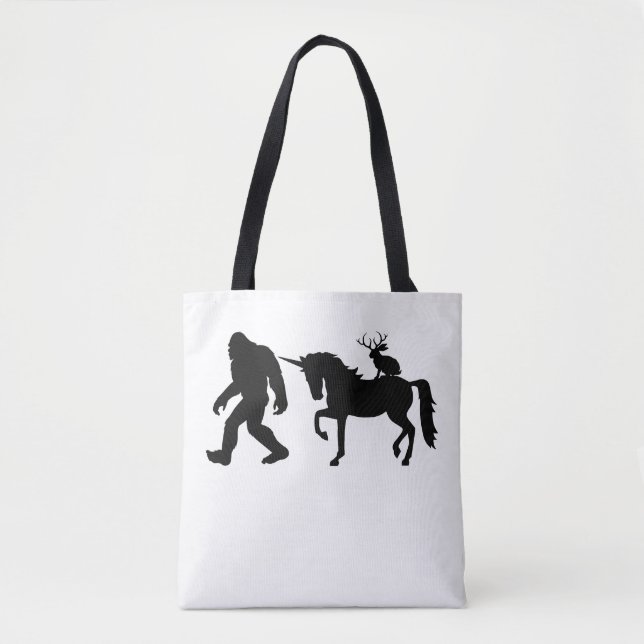 Einhorn, Bigfoot, Jackalope Tasche (Vorderseite)
