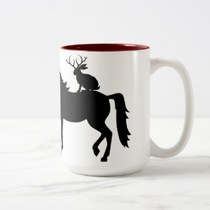 Einhorn, Bigfoot, Jackalope Zweifarbige Tasse