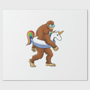 Einhorn Bigfoot Sasquatch Poolparty Jungen Mädchen Geschenkpapier