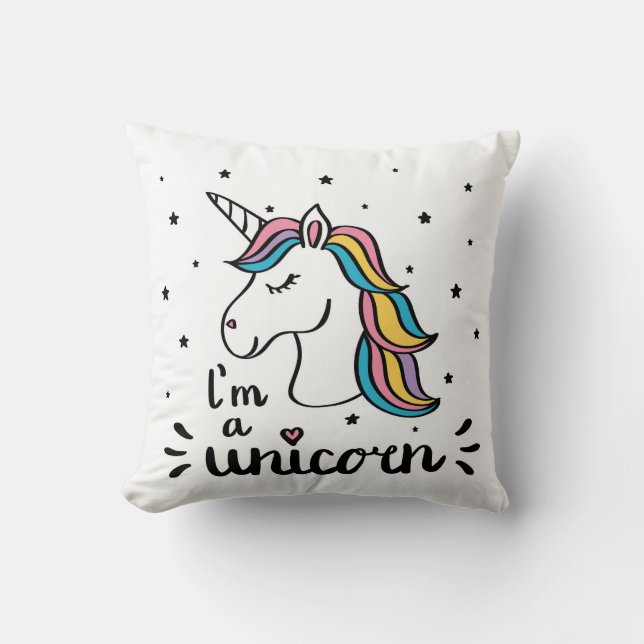 Einhorn | bin ich ein Einhorn Kissen (Vorderseite)