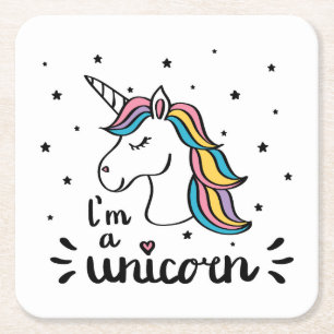 Einhorn bin ich ein Einhorn Rechteckiger Pappuntersetzer